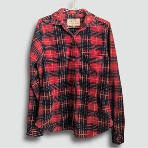 Outback Trading Plaid Check Northwest Big Fleece Button Down Cozy Shirt